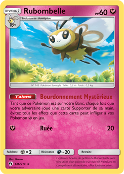 Carte Pokémon Rare Rubombelle 146/214 de la série Tonnerre Perdu