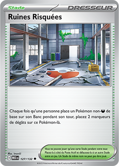 Carte Pokémon Peu commune Ruines Risquées 127/132 de la série Méga-Évolution
