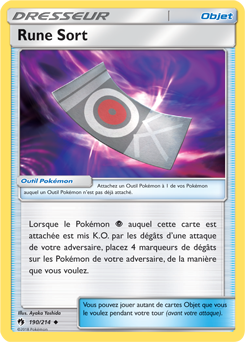 Carte Pokémon Peu commune Rune Sort 190/214 de la série Tonnerre Perdu