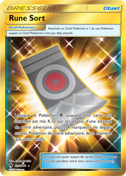 Carte Pokémon Objet Gold SL Rune Sort 235/214 de la série Tonnerre Perdu