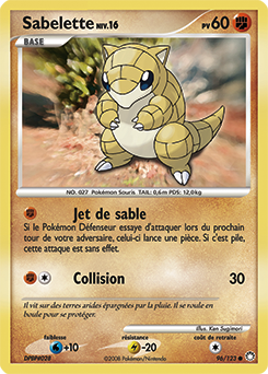 Carte Pokémon Commune Sabelette 96/123 de la série Trésors Mystérieux
