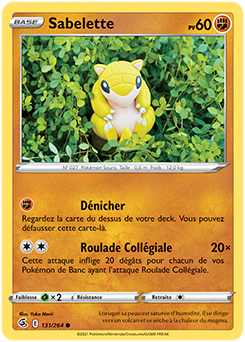 Carte Pokémon Sabelette 131/264 de la série Poing de Fusion en vente au meilleur prix