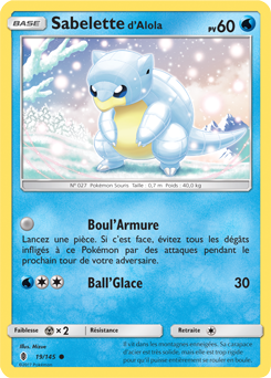 Carte Pokémon Sabelette d'Alola 19/145 de la série Gardiens Ascendants en vente au meilleur prix