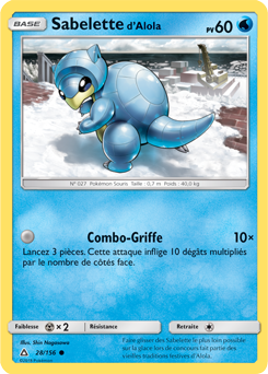 Carte Pokémon Sabelette d'Alola 28/156 de la série Ultra Prisme en vente au meilleur prix