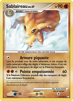 Carte Pokémon Sablaireau 61/123 de la série Trésors Mystérieux en vente au meilleur prix