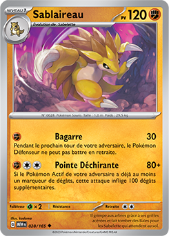 Carte Pokémon Sablaireau 28/165 de la série 151 en vente au meilleur prix