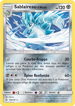 Carte Pokémon Sablaireau d'Alola 138/236 de la série Éclipse Cosmique en vente au meilleur prix