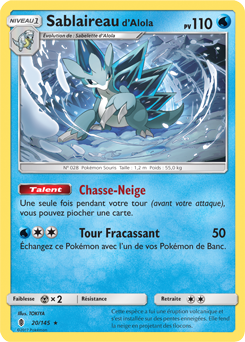 Carte Pokémon Sablaireau d'Alola 20/145 de la série Gardiens Ascendants en vente au meilleur prix