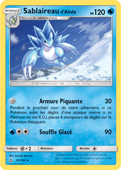 Carte Pokémon Sablaireau d'Alola 29/156 de la série Ultra Prisme en vente au meilleur prix