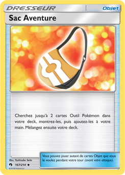 Carte Pokémon Peu commune Sac Aventure 167/214 de la série Tonnerre Perdu