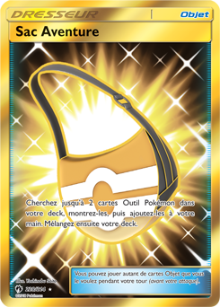 Carte Pokémon Objet Gold SL Sac Aventure 228/214 de la série Tonnerre Perdu