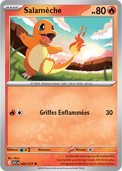 Carte Pokémon Salamèche 20/217 de la série Héros Transcendants en vente au meilleur prix