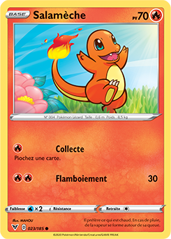 Carte Pokémon Salamèche 023/185 de la série Voltage Éclatant en vente au meilleur prix