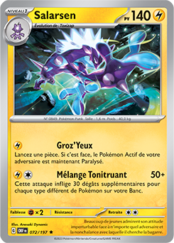 Carte Pokémon Rare Salarsen 72/197 de la série Flammes Obsidiennes