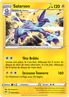 Carte Pokémon Salarsen 63/189 de la série Ténèbres Embrasées en vente au meilleur prix