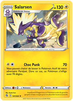 Carte Pokémon Holographique rare Salarsen 107/264 de la série Poing de Fusion