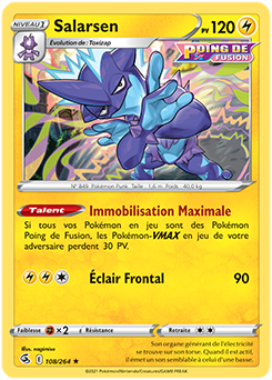 Carte Pokémon Holographique rare Salarsen 108/264 de la série Poing de Fusion