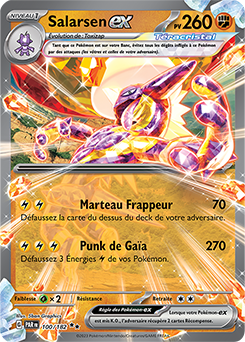 Carte Pokémon Double rare Salarsen ex 100/182 de la série Faille Paradoxe