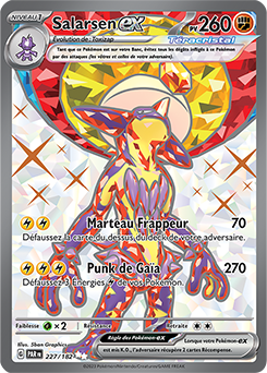 Carte Pokémon Ultra rare Salarsen ex 227/182 de la série Faille Paradoxe