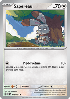 Carte Pokémon Sapereau 175/197 de la série Flammes Obsidiennes en vente au meilleur prix