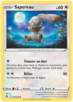 Carte Pokémon Communes Sapereau 214/264 de la série Poing de Fusion
