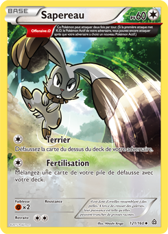 Carte Pokémon Peu commune Sapereau 121/160 de la série Primo Choc