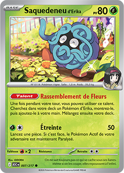Carte Pokémon Saquedeneu d'Erika 7/217 de la série Héros Transcendants en vente au meilleur prix