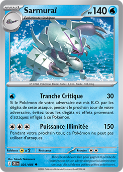 Carte Pokémon Sarmuraï 26/86 de la série Chaos Ascendant en vente au meilleur prix