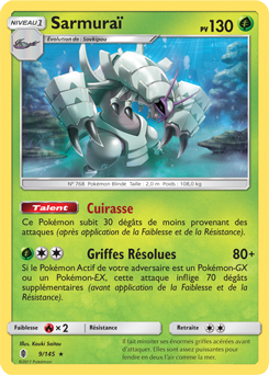 Carte Pokémon Holographique Rare Sarmuraï 9/145 de la série Gardiens Ascendants