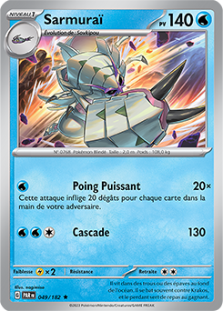 Carte Pokémon Rare Sarmuraï 49/182 de la série Faille Paradoxe