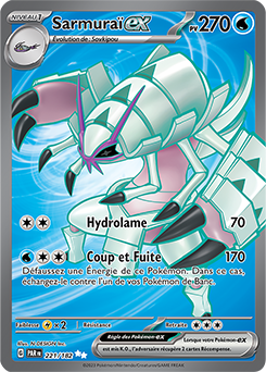 Carte Pokémon Ultra rare Sarmuraï ex 221/182 de la série Faille Paradoxe