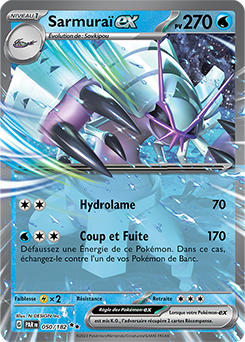 Carte Pokémon Double rare Sarmuraï ex 50/182 de la série Faille Paradoxe