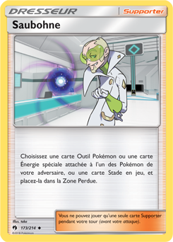 Carte Pokémon Peu commune Saubohne 173/214 de la série Tonnerre Perdu