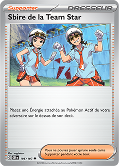 Carte Pokémon Peu commune Sbire de la Team Star 195/197 de la série Flammes Obsidiennes