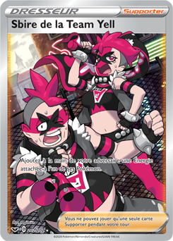 Carte Pokémon Dresseur Full Art Sbire de la Team Yell 202/202 de la série Épée et Bouclier