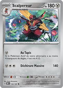Carte Pokémon Peu commune Scalpereur 150/197 de la série Flammes Obsidiennes