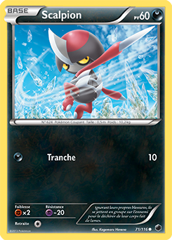 Carte Pokémon Scalpion 71/116 de la série Glaciation Plasma en vente au meilleur prix