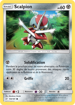 Carte Pokémon Scalpion 104/181 de la série Duo de Choc en vente au meilleur prix