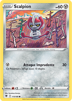 Carte Pokémon Scalpion 115/189 de la série Astres Radieux en vente au meilleur prix