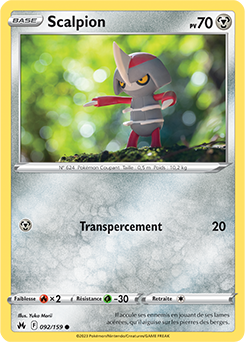 Carte Pokémon Scalpion 092/159 de la série Zénith Suprême en vente au meilleur prix