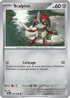 Carte Pokémon Communes Scalpion 64/86 de la série Foudre Noire