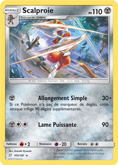 Carte Pokémon Scalproie 105/181 de la série Duo de Choc en vente au meilleur prix