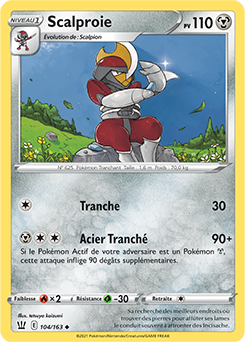 Carte Pokémon Scalproie 104/163 de la série Styles de Combat en vente au meilleur prix