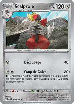 Carte Pokémon Peu commune Scalproie 65/86 de la série Foudre Noire