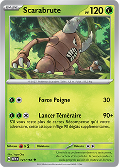 Carte Pokémon Scarabrute 127/165 de la série 151 en vente au meilleur prix