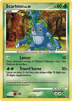 Carte Pokémon Rare Scarhino 28/130 de la série Diamant & Perle