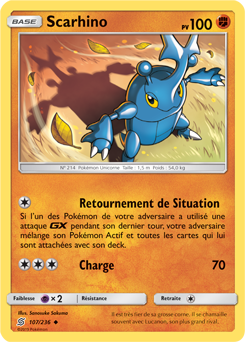 Carte Pokémon Scarhino 107/236 de la série Harmonie des Esprits en vente au meilleur prix