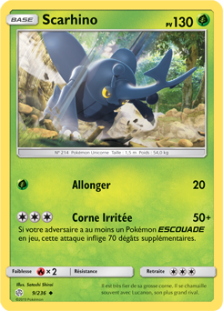 Carte Pokémon Scarhino 9/236 de la série Éclipse Cosmique en vente au meilleur prix