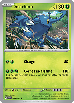 Carte Pokémon Scarhino 006/193 de la série Évolutions à Paldea en vente au meilleur prix