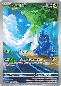 Carte Pokémon Illustration rare Scarhino 194/193 de la série Évolutions à Paldea